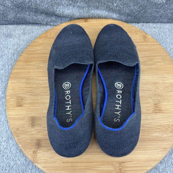Rothy's Shoes Womens Size 8.5 Black Pointed Toe Flats Knit Washable Eco Friendly - Picture 8 of 10